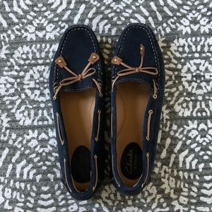 Navy Blue/Brown Clark’s Loafers